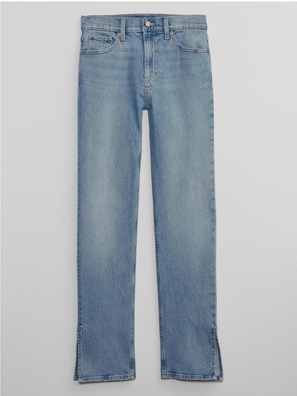 GAP Women’s Light Blue Straight Jeans with Ankle Slit